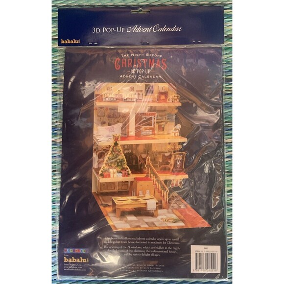 The Night Before Christmas 3D Pop-Up Advent Christmas Calendar Babalu Sealed VTG - Picture 2 of 2
